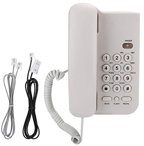 Hotel Telephone,KX-T3026CID Landline Phone Portable English Telephone for Hotel Home Office(white)