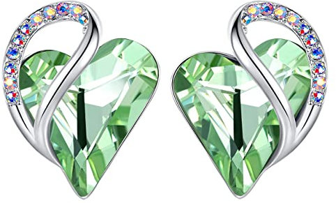 Leafael Infinito Corazón Amoroso con Piedra de Nacimiento y Cristales Curativos, Joyería Antialérgica en Plata, Regalo Original con Caja Incluida