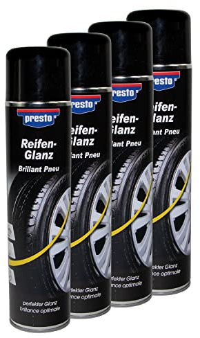 PRESTO_bundle Reifenglanz Spray Reifenpflege Schutz Glanz Versiegelung Presto 383458 4 X 600 ml