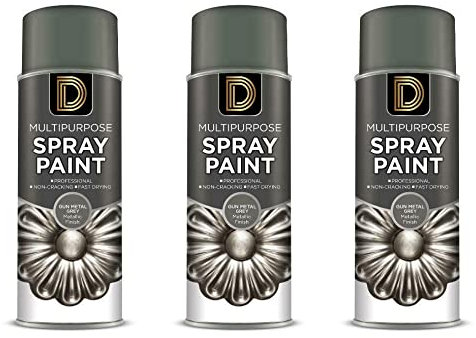 Metal Grey Metallic Finish Multipurpose Aerosol Spray Paint 400ml (3)
