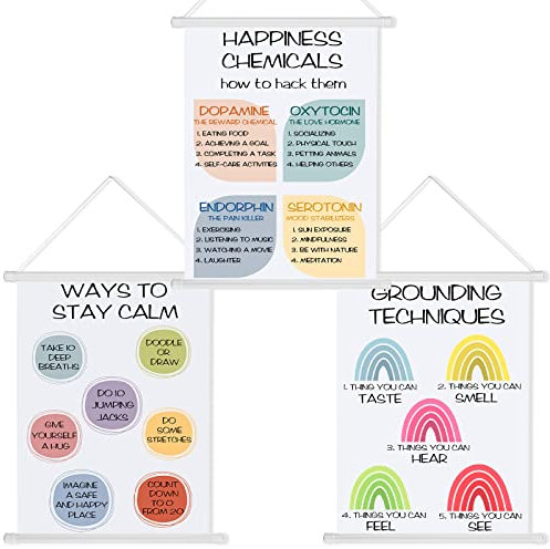 Gersoniel Poster Ways to Stay Calm Therapy Office Decor, psychische Gesundheit, Poster für beruhigende Ecken, Klassenzimmer, Psychologie, positive Gefühle, Emotionen, Poster für Kinder, Verhalten,