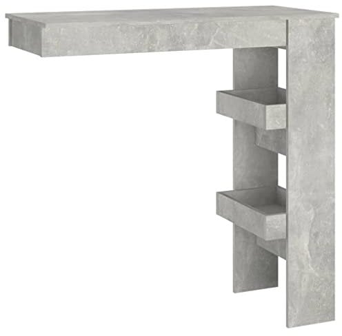 vidaXL Wand-Bartisch Betongrau 102x45x103,5 cm Holzwerkstoff, Bartisch, Bistrotisch, Stehtisch, Party Tisch, Pubtisch, Wand Stehtisch, Wandtisch