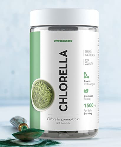 Prozis Clorella 1500mg 90 compresse - super alimento alga proteica