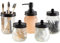 Mason Jar Bathroom Accessories Set – 5-Piece Bathroom Set with Toothbrush Holder, Soap Dispenser, Canister, and 2 Small Jars by Lavish Home (Black)