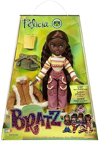 Bratz Original Modepuppe - Felicia - Serie 3 - Puppe, 2 Outfits und Poster - Für Sammler und Kinder ab 6 Jahren