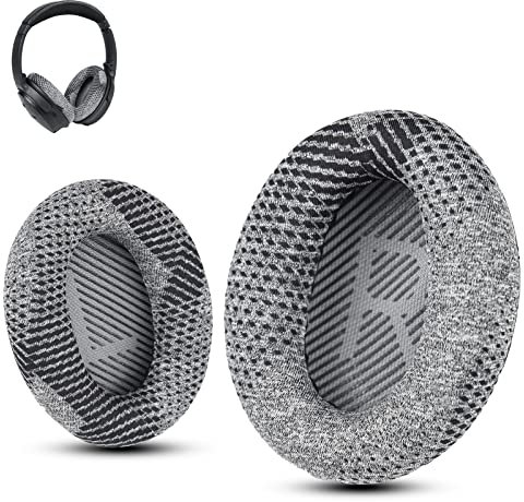ofessional Bose Earpads - Fits Bose QuietComfort 35 ii/QC35/QC25/QC2/QC15/Ae2/Ae2i/Ae2w, SoundTrue & SoundLink (Over Ear), Fabric & Memory Foam, by Krone Kalpasmos - Gray Scrims