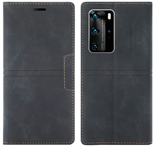 OKZone Cover per Huawei P40 Lite, Custodia Flip Pelle Portafoglio Magnetica Libro con Slot Schede, Slim Silicone TPU Bumper Wallet Supporto Case, Antiurto Cover per Huawei P40 Lite (Nero)