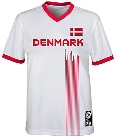 FIFA Maglietta Unisex Ufficiale della Danimarca 2023 per la Coppa del Mondo di Calcio della Danimarca (Confezione da 1)