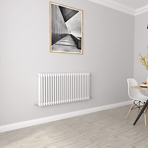 White radiators Horizontal 2 Column Rads Cast Iron Style Central Heating radiators for Bathroom,Living Room and Kitchen 600x1190mm