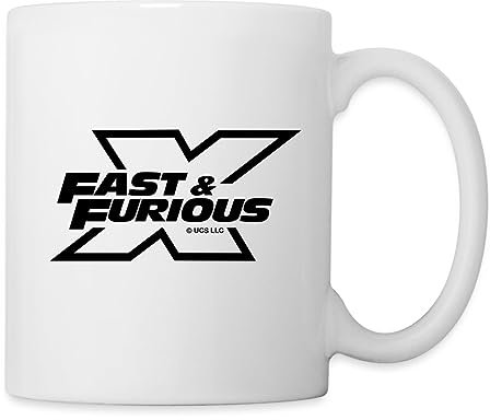 Spreadshirt Fast and Furious 10 Logo mit X schwarz Tasse, One size, Weiß