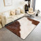 Loussiesd Kuhfell Modern Teppich 100x150cm Kuhfell Teppiche Für Wohnzimmer Schlafzimmer Western Farm Tier Haut Braun Weiß Wohnzimmerteppich Wetterfest Super Weich Waschbar