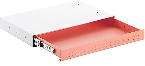 CAVO Dokumentenschublade aus Stahl 410 x 272 mm Koralle, weiß, Schreibtischschublade Unterbauschublade