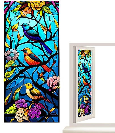 Pegatinas estáticas para Ventanas de Vidrio | Película de Pintura Colorida,Película Protectora de Ventana extraíble, Pegatinas estáticas para vidrieras de Colores, película Decorativa Anti-UV para el