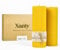Xanty Bienenwachskerzen, 2 XXL goldene Kerzen aus 100% Bienenwachs, Wabenkerzen, Stumpenkerzen, 20 Stunden/Kerze Brenndauer, Gold-Gelb Adventskerzen (18 cm x 6 cm)
