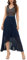 Berylove Abendkleid Glitzer Ballkleider Damen Lang Cocktailkleid Damen Elegant für Hochzeit Kleid Party Blau Vorne Kurz Hinten Lang BLS0015 Navy L