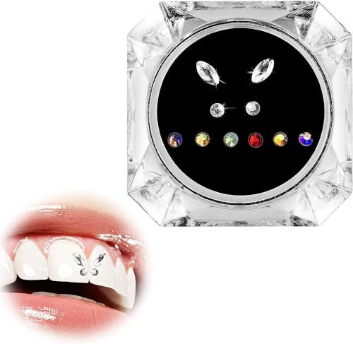 Zahnkristall Zahnstein Zahnverzierungen Box Zähne Edelstein Schönheit Dental Diamant Zahn Zahn Kristall Ornamente Zähne Schmuck Dekoration Kristall Edelstein Strass Dekor (10pcs/Box)