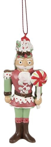 Clayre & Eef Weihnachtsanhänger Nussknacker 12 cm Rot Polyresin Weihnachtsbaumschmuck