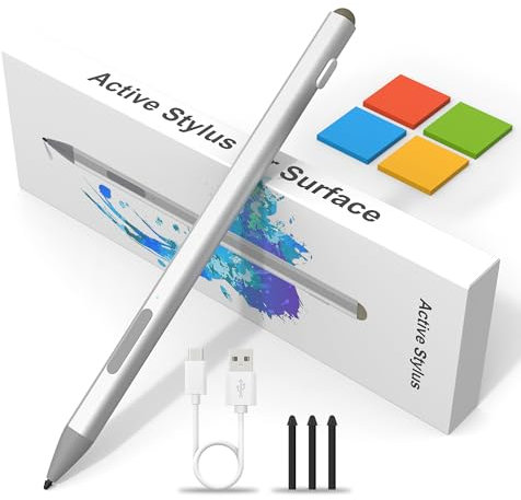 Surface Pen Stylus per Microsoft Surface Pro 9/8/7/6/5/4/3, Surface Go 3/2/1 Surface Laptop/Studio/Book 4/3/2/1 con 4096 Druckempfindlichkeit, Palm Rejection, Microsoft Supporto per Surface Go