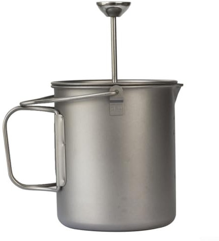Cafetière à piston française ultra légère en titane 750 ml pour la randonnée