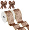 Hollyone 2PCS Bronze Samtband 6.3cm x 10yds, Vintage Weihnachtsband für Geschenkverpackungen, breites Geschenkband für Weihnachtsdekoration, Kranzschleifen Dekoration Handwerk Hochzeit Geburtstag