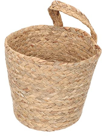 TOPBATHY Korb zum Aufhängen an der Wand hängende Wandpflanzgefäße Aufbewahrungskörbe Seegras ablagekörbe kühlkorb einkaufskorb Korbverzierung hängender Aufbewahrungskorb Weben Vase