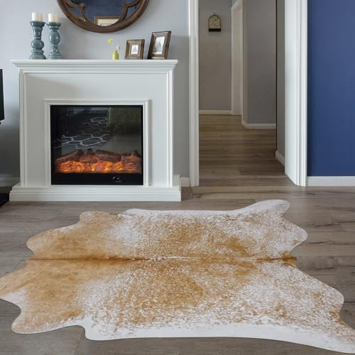 Teppich aus Rindsleder, großer Kuh-Druck, Teppich für Wohnzimmer/Schlafzimmer, Kuhfell-Teppich für westliche Dekoration, Westernteppich, Vorleger (XL (150 x 180 cm)