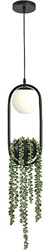 Modern Pendelleuchte Moderne Pflanze Kronleuchter LED Pflanzer Pendelleuchte Simulation Pflanze Hängelampe Topfpflanzen Leuchte for Wohnzimmer Esszimmer Büro Schlafzimmer Kücheninsel Dekoration
