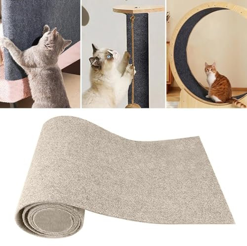 Sfit Kratzmatte Katze Wand Selbstklebend Kratzschutz Sofa Katze Kratzteppich Ecke DIY Climbing Cat Scratcher Mat AntiKratz Tape Kratzpads Katzenkratzmatte(Beige,M: 30 * 100CM)
