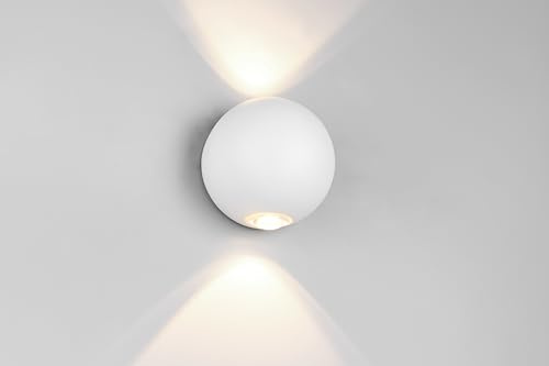 Trio Leuchten LED Außen Wandleuchte Avisio 246760231, Aluminium Druckguss Weiß matt, inkl. 2x 2 Watt LED