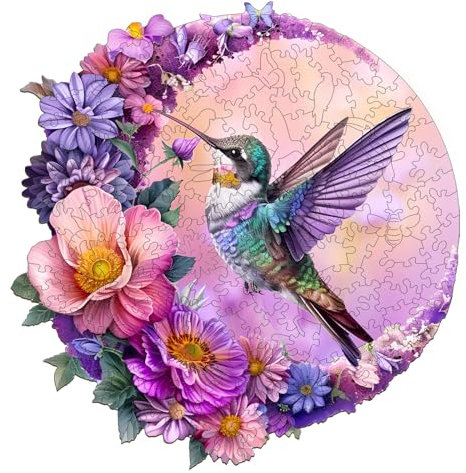 Jigfoxy Holzpuzzle Erwachsene, Kolibri Holz Puzzle Erwachsen, Wooden Puzzle Holz Puzzle Erwachsen Und Kinder, Einzigartiges Lernspielzeug in Tierform für Freunde der Familie L-34 * 32.6cm-280pcs