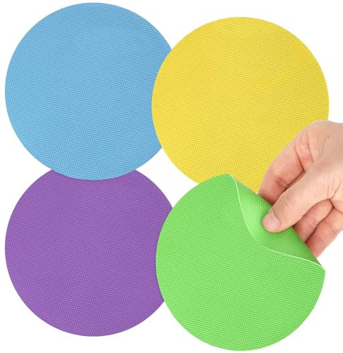 4PCS Jar Openers Gripper Pad 4 Color Rubber Jar Opener Set, Heat-Insulated Non-Slip Gripper Pads with Bottle Opener, Multifunctional Tool for Arthritic Hands and Easy Kitchen Use(Circle)