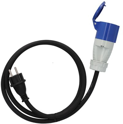 cartrend Explorer CEE Adapter mit CEE-Kupplung und Schutzkontaktstecker zum Anschluss von Wohnmobilen und Wohnwägen an Externe Stromversorgung, IP44, 1,5m, schwarz