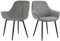 Dynamic24 Armlehnstuhl Cord Optik 2er Set grau Polsterstuhl Esszimmerstuhl Stuhlset