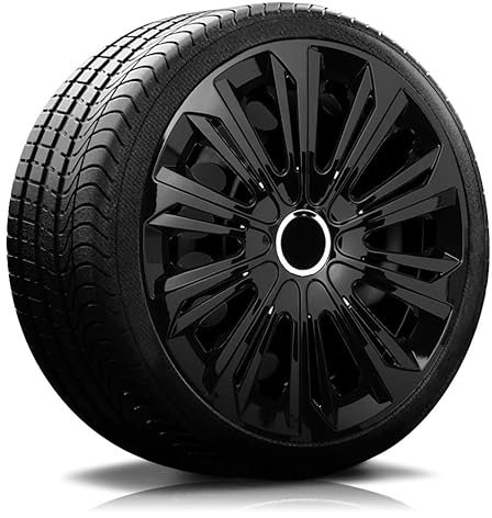 Autoteppich-Stylers RADKAPPEN RADBLENDEN RK06 schwarz glänzend für 16 Zoll Stahlfelgen 4 Stück