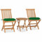 Buzaza 3-TLG. Garten-Essgruppe mit Kissen Klappbar Massivholz Teak Loungegarnitur Sitzgruppe Garten Gartengarnitur - 3063191