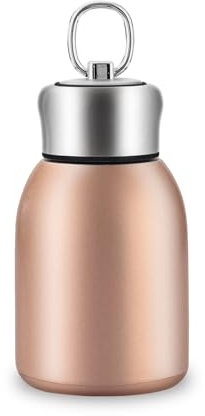 Boziee 280ML kleine Edelstahl-Thermosflasche, BPA-frei, tragbar Isolierflasche für Heiß- und Kaltgetränke (Rose gold)