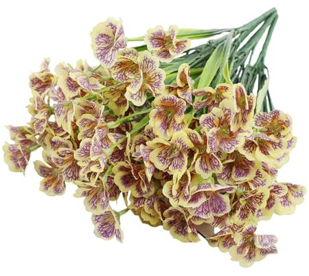 XINGLIDA 10 paquetes de flores artificiales flores realistas decoraciones para plantas jardineras de patio trasero jardín