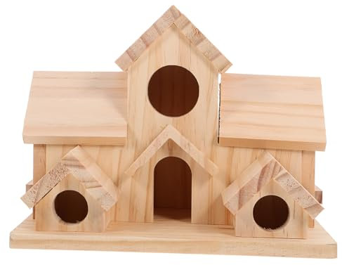 COLLBATH Casetta Per Uccelli in Materiale Naturale Realizzata A Mano Da Appendere Allesterno Decorazione Rustica Per Fringuelli E Colibrì