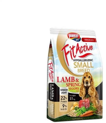 Panzi Pet - Fit Active Senior/Light – Kleine hypoallergene Hundefutter Brocken mit Lamm – Trockenfutter für ältere Hunde – 11kg