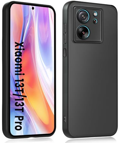 HuwaiH Handyhülle für Xiaomi 13T Pro Hülle, Upgraded Kameraschut, Anti-Rutsch Stoßfest Haltbarkeit Schutzhülle, Unterstützt kabelloses Laden Weich TPU Case, Passgenau für Xiaomi 13T, Schwarz