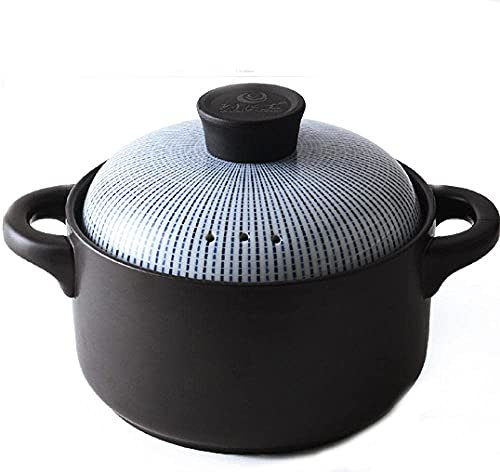 Cacerola de arcilla de gres, olla caliente para bibimbap y sopa, cerámica premium, 3,5 L