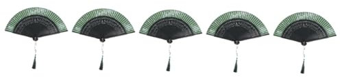 ABOOFAN 5 Pièces Eventail Pliant Ancien Éventail à Main à Motif Vintage Ventilateur Mural Ventilateur à Main pour Femme Ventilateur De Poche Petit Ventilateur Portable Pliable USB Bambou
