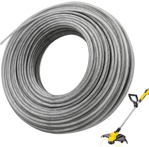Filo per Decespugliatore 2,4mm x 30m, Filo di Acciaio per Falciatura Filo Acciaio per Decespugliatore Filo per Tagliabordi Filo Acciaio per Decespugliatore Filo di Nylon per Erba ed Erbacce (30m)