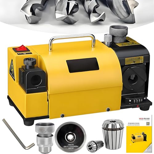 SchaftfräSer-SchäRfgeräT, Elektrische Multitask-SchäRfmaschine FüR Messer/MeißEl/Hss-Bohrer, 3–13 Mm Bohrer-SchleifgeräT, 95°-135° Winkel Einstellbar, Mit 11 Spannzangen