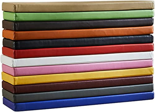 Wasserdichtes Lederbankkissen für 2/3 Sitzer Bank dickes Leder Tischkissen für Innen/Außen beige 40 x 40 x 3 cm