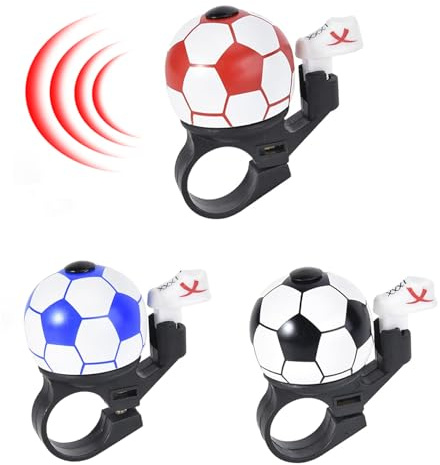 Srvauyea 3 Stück Fahrradklingel Fußball, Klingel Fahrrad Kinder, Laut Klingel Fahrrad, Fahrradglocke für 22.2MM Lenker, Bike Bell für Mountainbike Ebike Kinderfahrrad