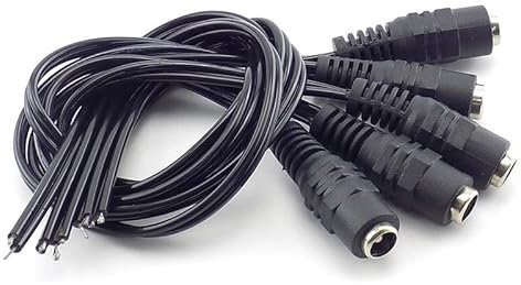 Supkancl AC DC Buchse Stecker Stromkabel Drahtverbinder Jack Adapter Stecker for Streifen CCTV Kamera LED Streifen Lichter Stecker 5.5x2.1mm(5pcs DC Female)