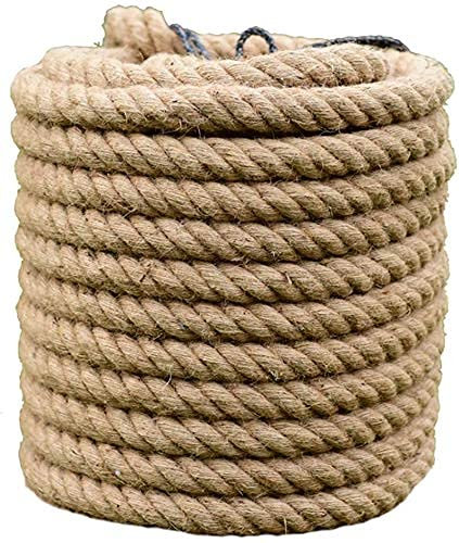 BgnEhRfL Seil, Schnur, Hanfseil, Juteseil, Juteschnur, natürliches Hanfseil, strapazierfähige Schnur, for Garten, Geschenke, Basteln(10m,20mm)