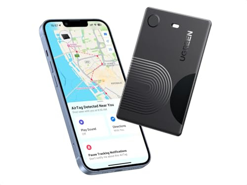 UGREEN FineTrack Slim Wallet Tracker for Apple Find My, 7-Year Battery | iOS only, IP68 Waterproof, 100dB Alert, Tracking Tag, Bluetooth Card for Wallet, Passports, Luggage