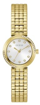 Guess Women's Clara Gold Watch 28 mm with Stainless Steel Strap & 3 Bar Water Protection - GW0930L2